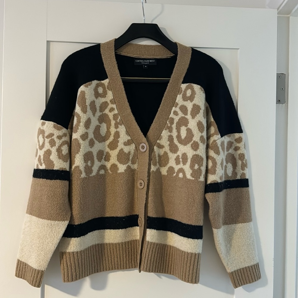 Trendy Leopard Block Cardigan